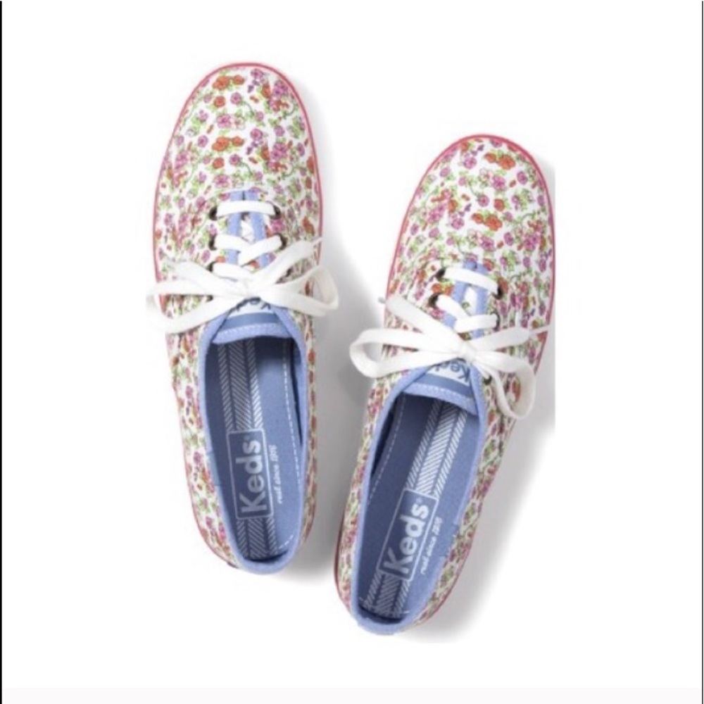 Keds 8.5 Floral Plimsolls Champion Shoes New - Picture 2 of 8